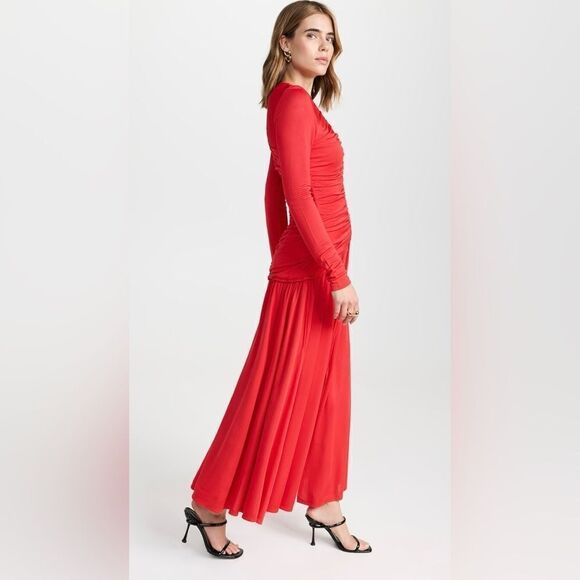 FARM Rio Red V Neckline Long Sleeve Dress - Picture 7 of 17